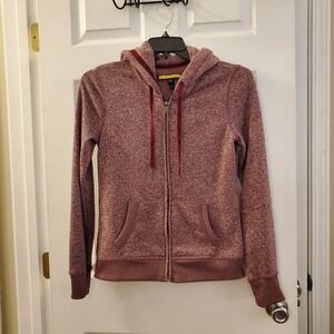 Prince & Fox sz M Jacket Full-Zip Hoodie‎ Casual Heathered purple/maroon cozy